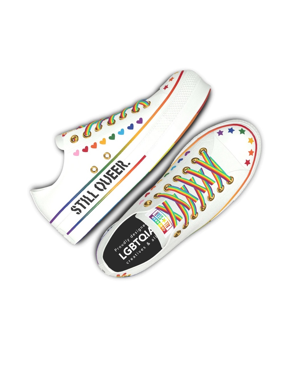 🏳️‍🌈PRIDE 2026 🏳️‍🌈 1/1 custom rare Converse Rainbow Heart Sneakers